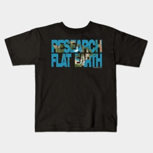 Research Flat Earth - FE Map Kids T-Shirt